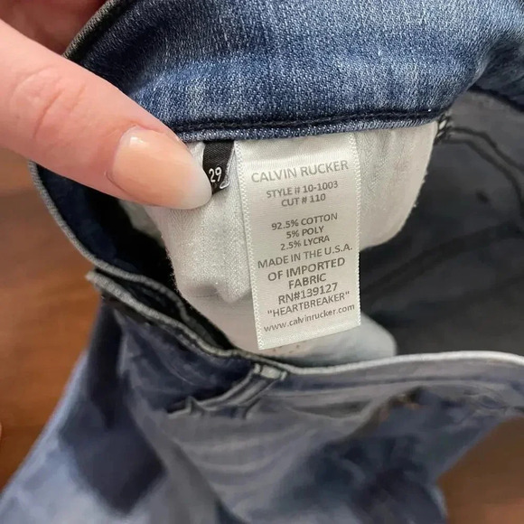 Calvin Rucker Heartbreaker Jeans Patchwork Skinny Low Rise Sz 29 - Picture 4 of 7